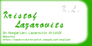 kristof lazarovits business card